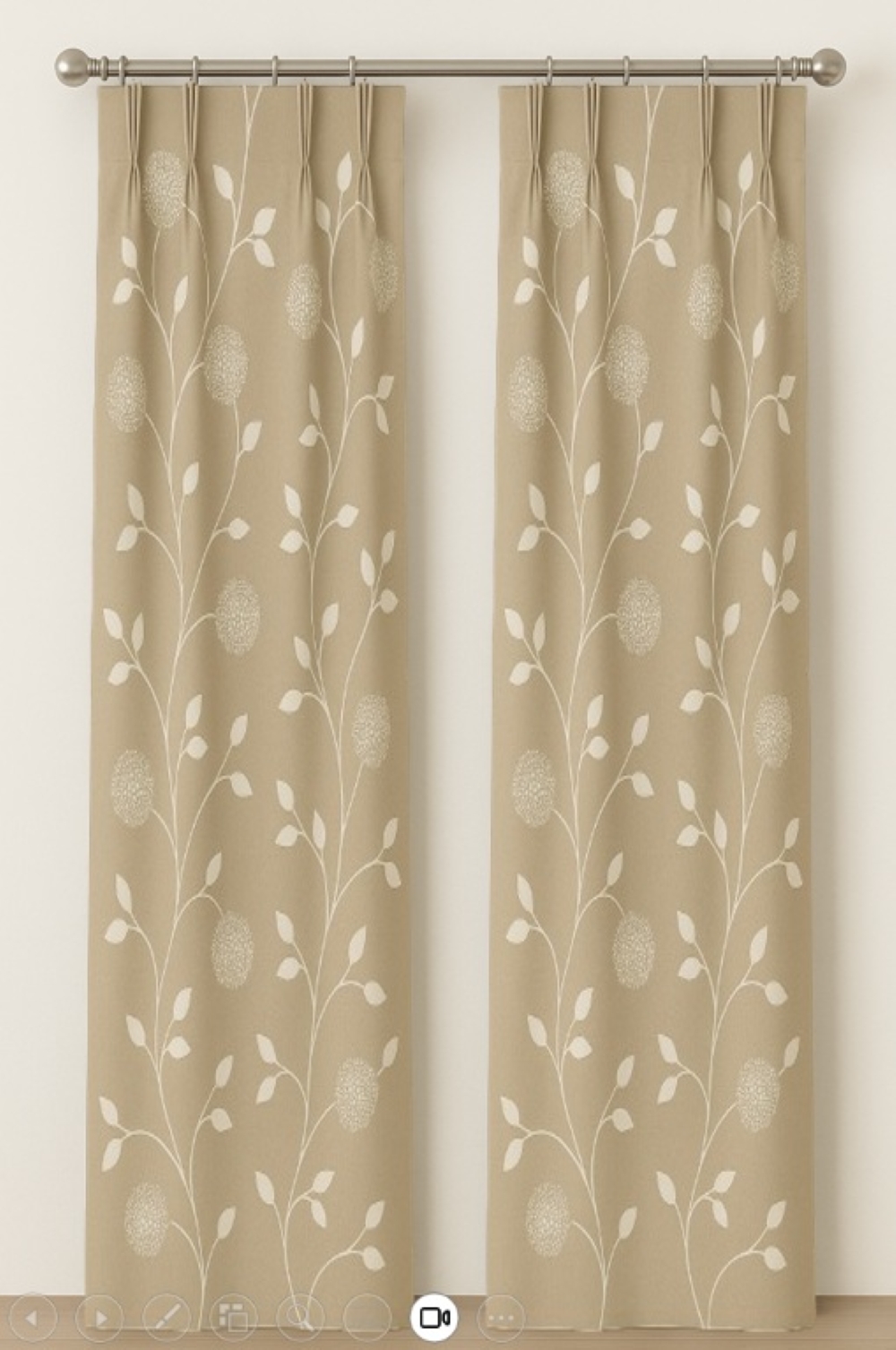 HLS CURTAIN N-HOOK DAISY 140X180CM CREAM