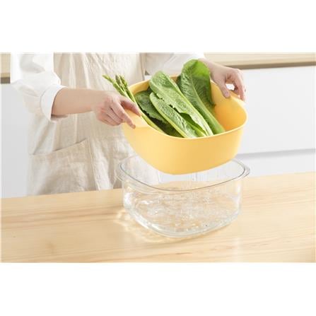 INOCHI YOKO SQUARE BOWL AND COLANDER SET 23CM