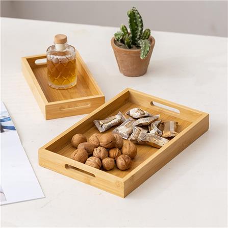 BAMBOO RECTANGULAR SERVING TRAY 38CM