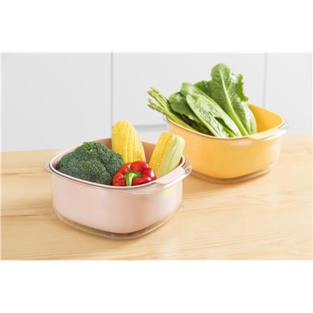 INOCHI YOKO SQUARE BOWL AND COLANDER SET 27CM