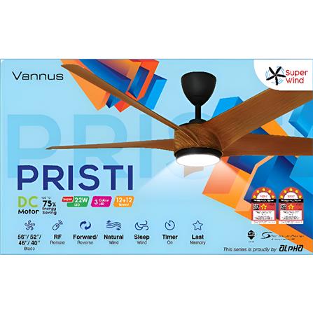 ALPHA CEILING FAN VANNUS PRISTI 5B LED WALNUT 56"