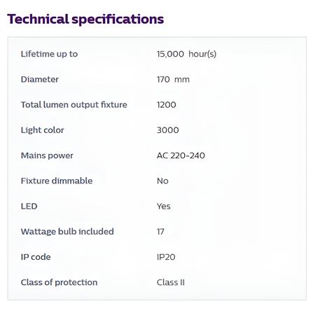 PHILIPS SURFACE DOWNLIGHT 59472 MESON 17W WARM WHITE (3000K) 6"