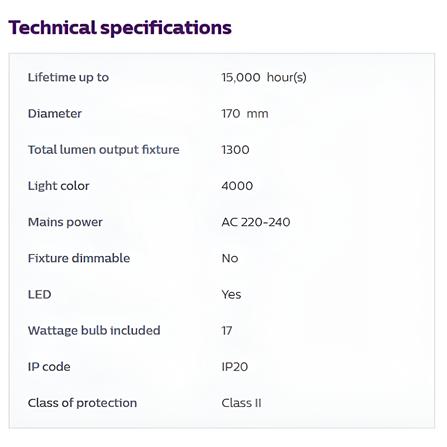 PHILIPS SURFACE DOWNLIGHT 59472 MESON 17W COOL WHITE (4000K) 6"