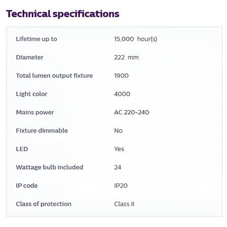 PHILIPS SURFACE DOWNLIGHT 59474 MESON 24W COOL WHITE (4000K) 8"