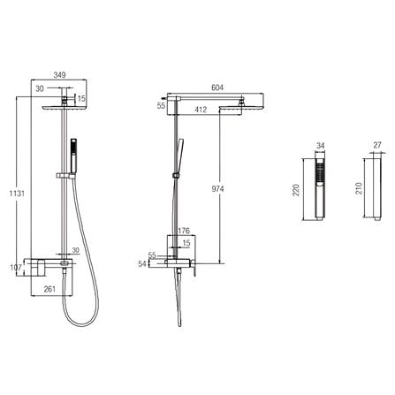 JOHNSON SUISSE RAIN SHOWER MIXER WBFA301216CP