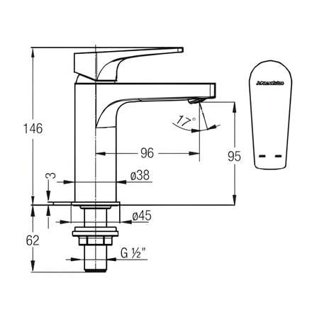 JOHNSON SUISSE MISANO 1/2"BASIN PILLAR TAP WBFA301306CP