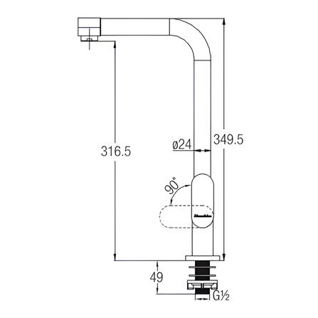 JOHNSON SUISSE FERLA-N 1/2" SINK FAUCET WBFA300776CP