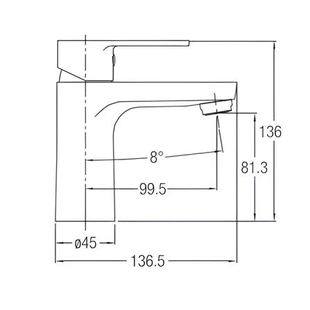 JOHNSON SUISSE TURIN BASIN MIXER WBFA301434CP