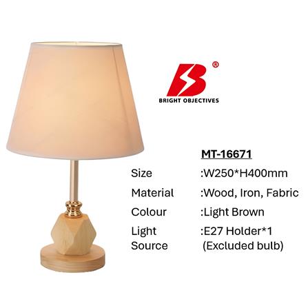 BRIGHT OBJECTIVES TABLE LAMP 16671 40CM LIGHT BROWN