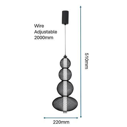 BRIGHT OBJECTIVES PENDANT LAMP 16711 51CM BLACK