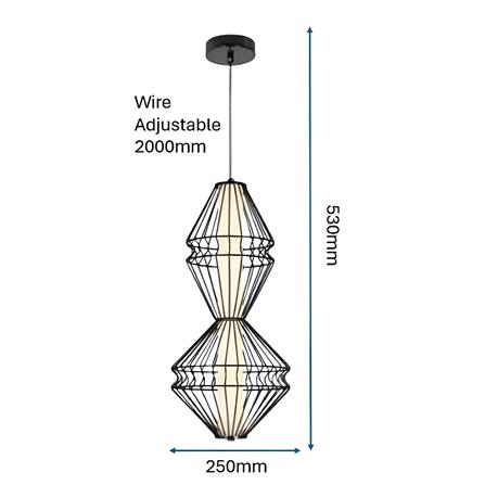 BRIGHT OBJECTIVES PENDANT LAMP 16702 53CM BLACK CHROME