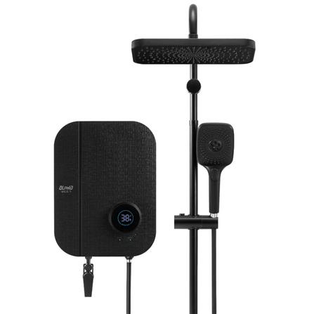 ALPHA SHOWER HEATER DC PUMP WITH RAIN SHOWER WES7-DIGITAL BLACK CANVAS