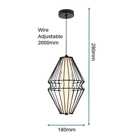 BRIGHT OBJECTIVES PENDANT LAMP 16701 28CM BLACK CHROME