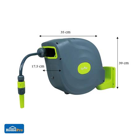 AUTOMATIC GARDEN HOSE REEL SET SPRING 1/2INX20M GREEN-GREY [EXCLUSIVE FROM HOMEPRO THAILAND]