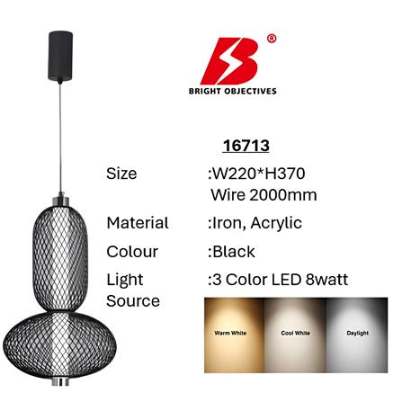 BRIGHT OBJECTIVES PENDANT LAMP 16713 37CM BLACK