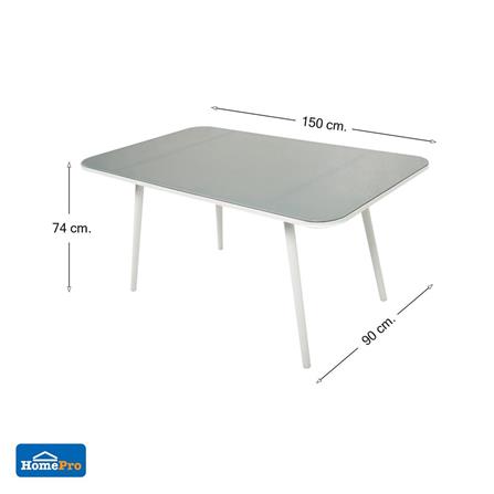 PATIO TABLE SPRING IRENE 150X90CM RECTANGLE WHITE/GREY [EXCLUSIVE FROM HOMEPRO THAILAND]
