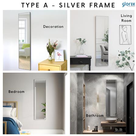 GLOREX LONG WALL MIRROR GLC 3003A/S H120xW30cm