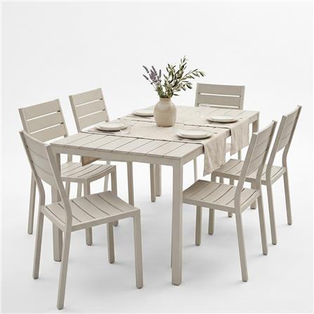 HDPE PATIO TABLE SPRING HARIS 156CM BEIGE