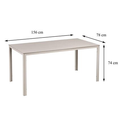 HDPE PATIO TABLE SPRING HARIS 156CM BEIGE