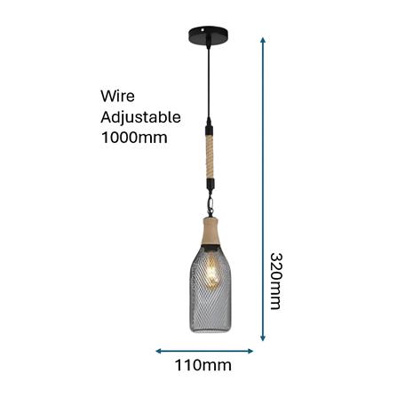 PRE-ORDER BRIGHT OBJECTIVES PENDANT LAMP 14081/1 32CM BLACK BROWN