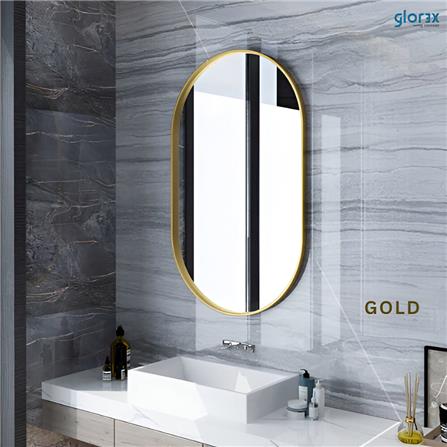 GLOREX OVAL MIRROR GLC 2004A/G 70x50CM GOLD