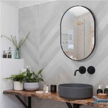 GLOREX OVAL MIRROR 3560BLACK 60x35CM
