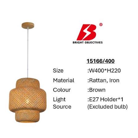 PRE-ORDER BRIGHT OBJECTIVES PENDANT LAMP 15166/400 40CM BROWN