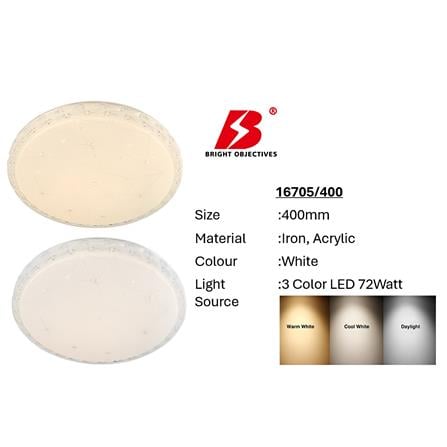 BRIGHT OBJECTIVES CEILING LAMP LED 16705/400 3C 72W 40CM WHITE