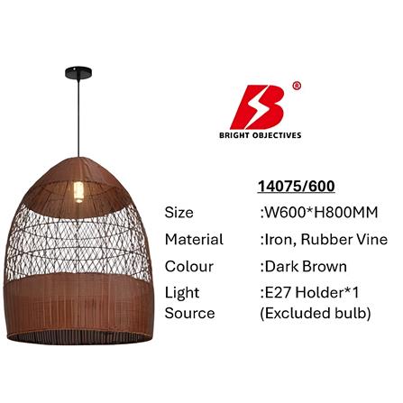 PRE-ORDER BRIGHT OBJECTIVES PENDANT LAMP 14075/600 60CM DARK BROWN