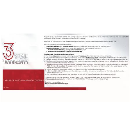 KDK CEILING FAN K14TE-WT WHITE 4B 56"