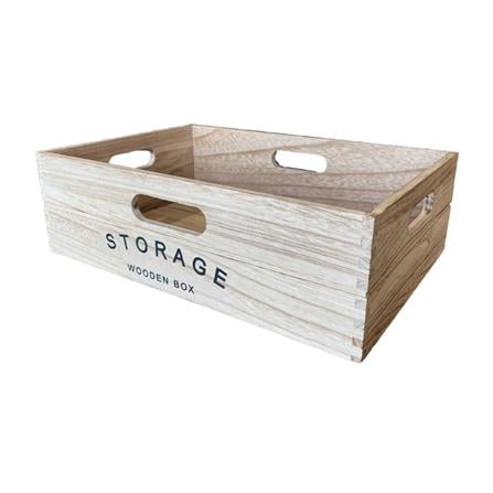 WOODEN BOX STOARGE M 38X26X12CM BROWN
