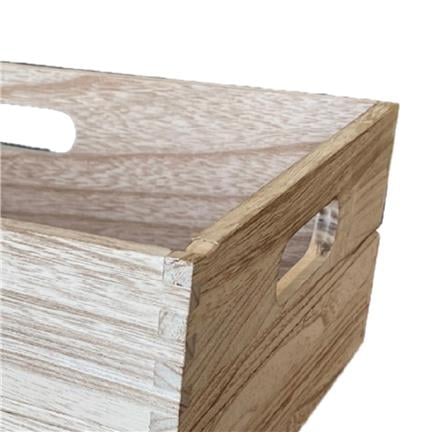 WOODEN BOX STOARGE M 38X26X12CM BROWN