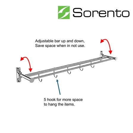 SORENTO TOWEL BAR SRT756-32-CR 80CM CHROME