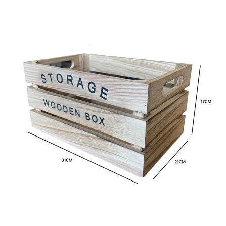 WOODEN BOX STOARGE M 31X21X17CM BROWN
