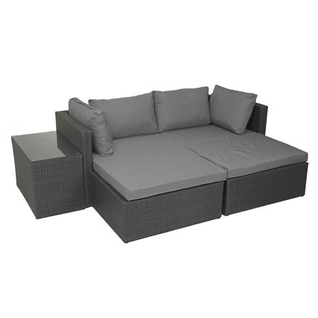 4-SEATER PATIO CONVERSATION SET SPRING EXCELLE STRETCH BLACK [EXCLUSIVE FROM HOMEPRO THAILAND]