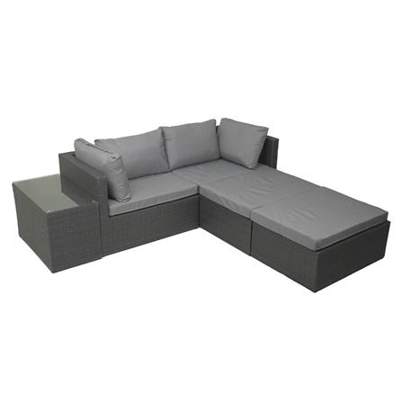 4-SEATER PATIO CONVERSATION SET SPRING EXCELLE STRETCH BLACK [EXCLUSIVE FROM HOMEPRO THAILAND]