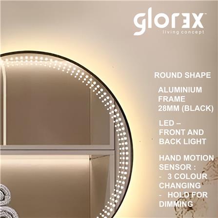 GLOREX LED MIRROR RD80A282IS-HSLED-BK 80CM