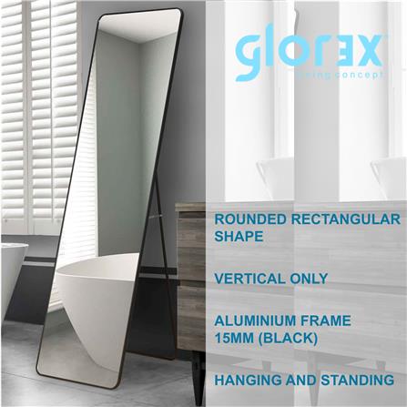 GLOREX FLOOR-WALL MIRROR 5003 160X50CM BLACK