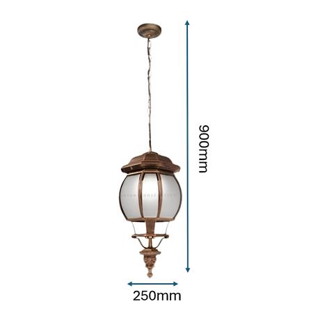BRIGHT OBJECTIVES PENDANT OUTDOOR LAMP 8803/P 900MM E27 ANTIQUE BRASS