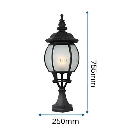 PRE-ORDER BRIGHT OBJECTIVES GATE LAMP 8803/S 755MM E27 BLACK