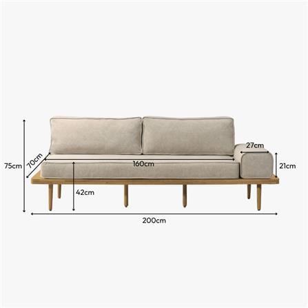 SOFA 2 SEATERS DAIKI BEIGE WALNUT