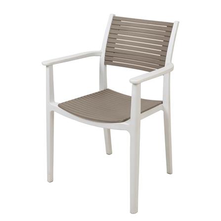PLASTIC CHAIR SPRING VENITA LIGHT BROWN/WHITE [EXCLUSIVE FROM HOMEPRO THAILAND]