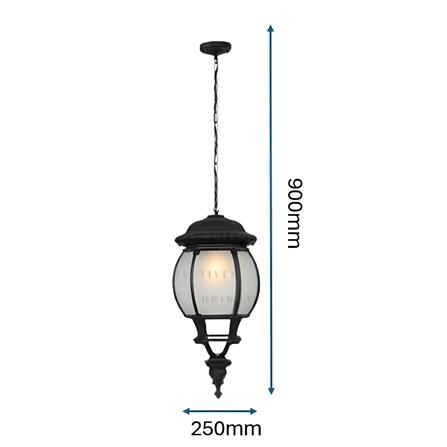 BRIGHT OBJECTIVES PENDANT OUTDOOR LAMP 8803/P 900MM E27 BLACK