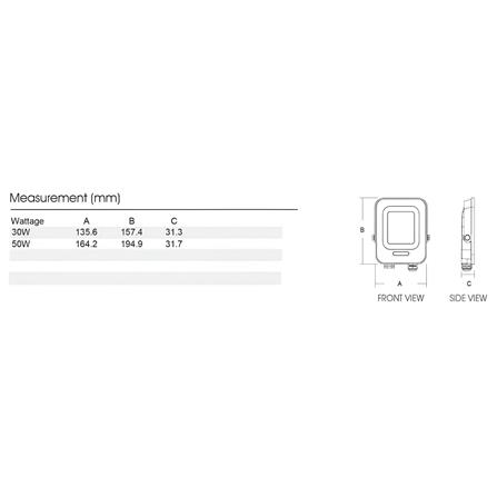 YETPLUS ECO LED FLOODLIGHT JD6127 30W SENSOR 6500K (DAYLIGHT)