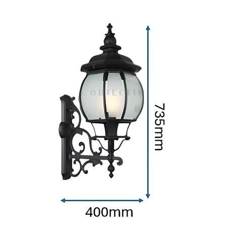 PRE-ORDER BRIGHT OBJECTIVES WALL OUTDOOR 8803/W 735MM E27 BLACK