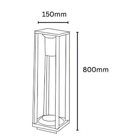 YETPLUS BOLLARD BL3307 H80 E27 STONE GREY 80CM