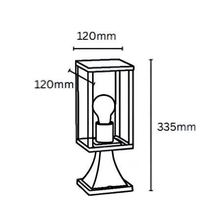 YETPLUS GATE LAMP G3309 H335 E27 STONE GREY