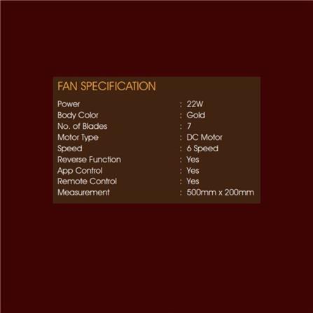 YIVA CEILING FAN LED DECORATIVE CL2001 65W 3C GOLD