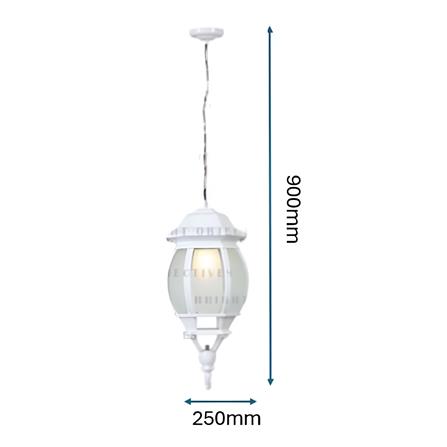 BRIGHT OBJECTIVES PENDANT OUTDOOR LAMP 8804/P 900MM E27 WHITE