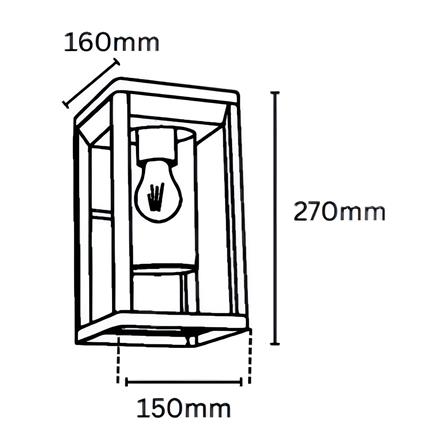 YETPLUS WALL OUTDOOR W3302 E27 STONE GREY